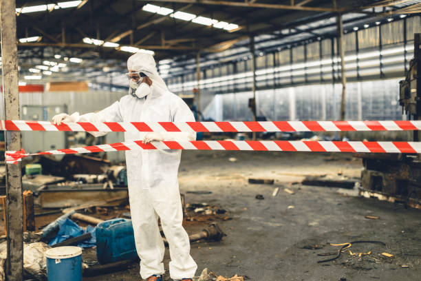 Professional Sewage Cleanup technician working in Parlin, NJ